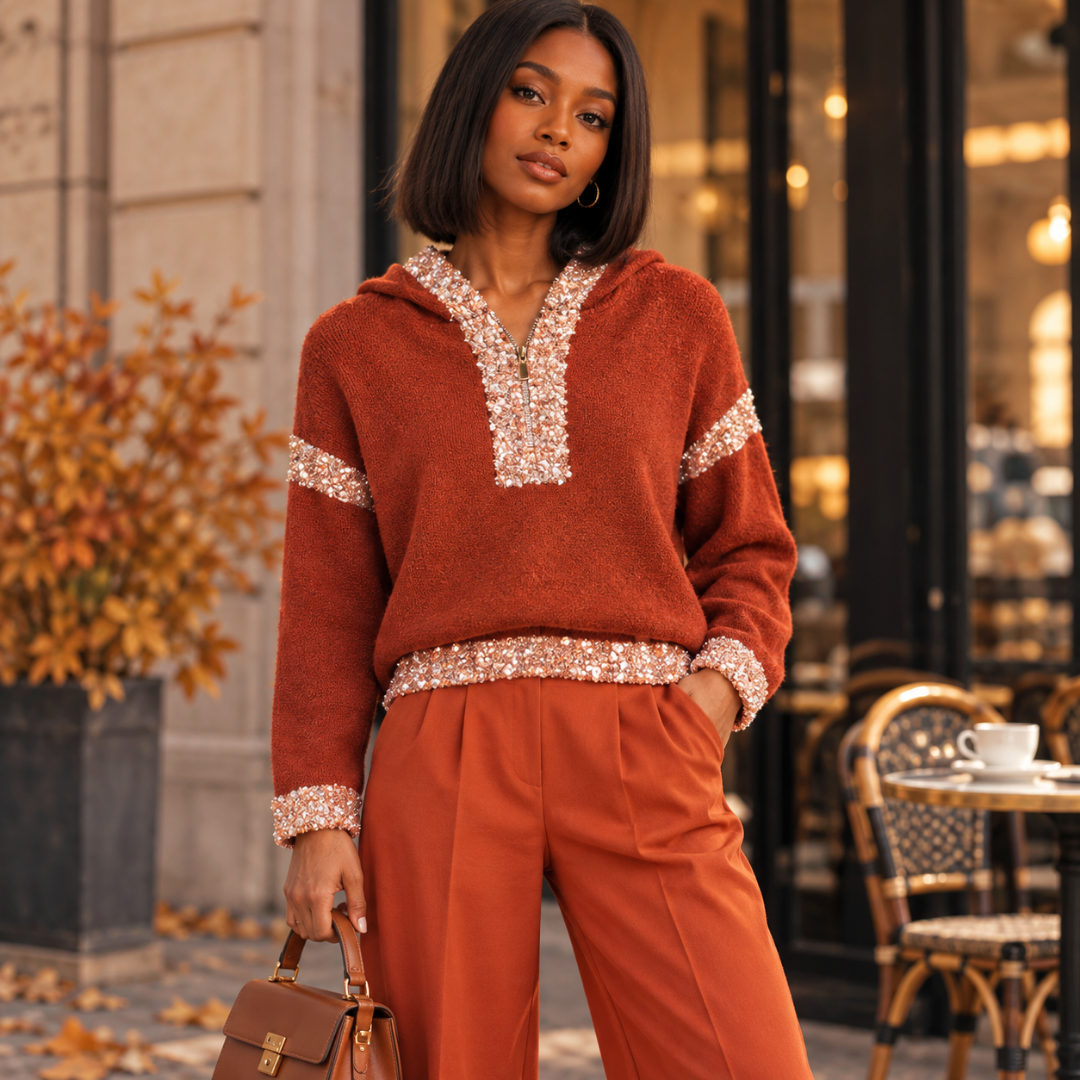Pull à capuche terracotta « terracotta   »
