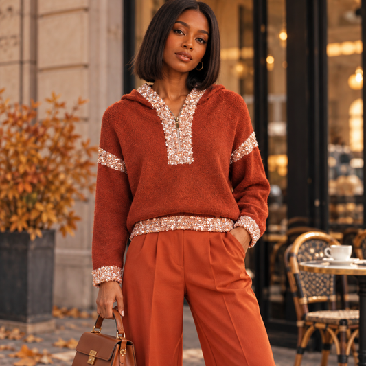 Pull à capuche terracotta « terracotta   »