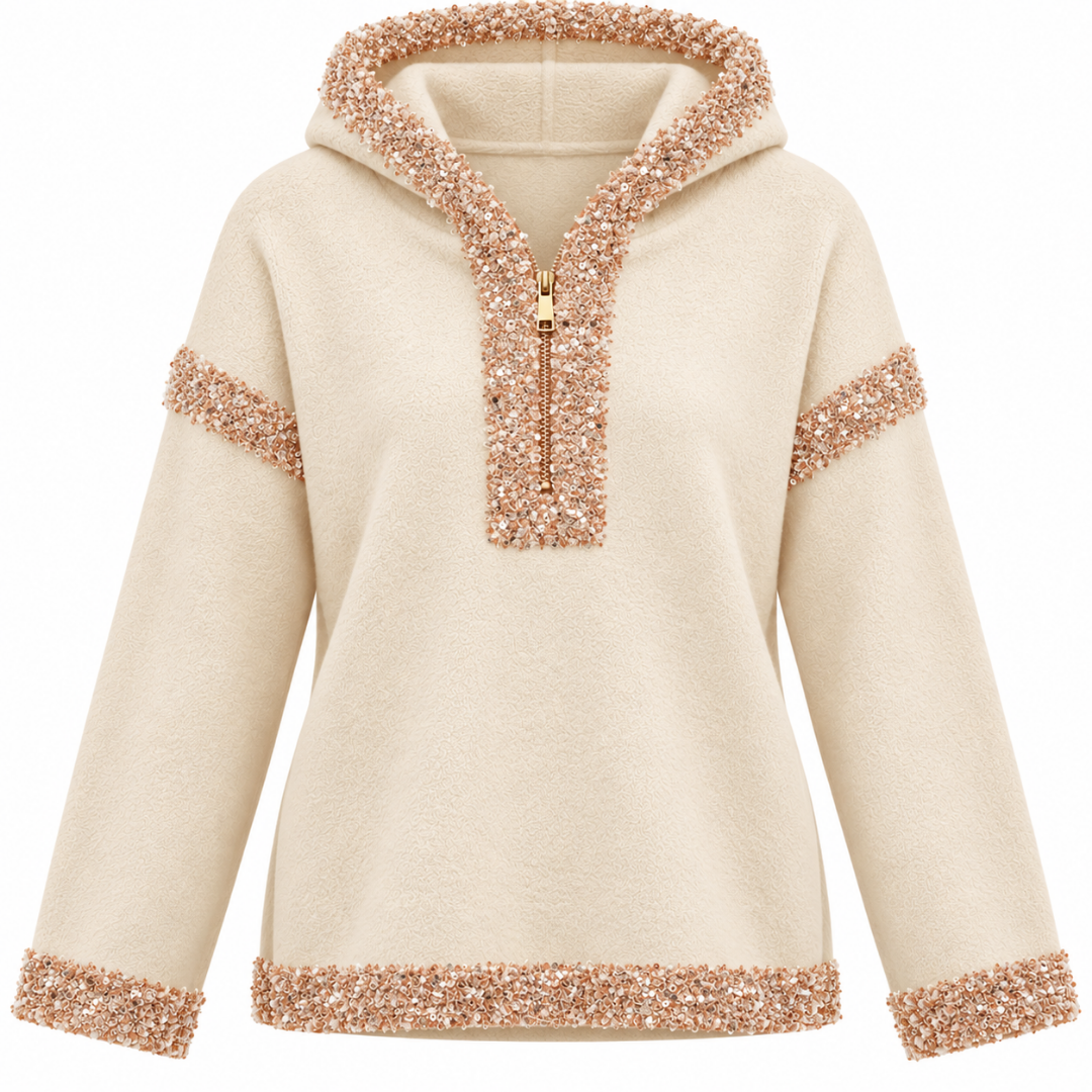 Pull à capuche crème « Pull Éclat – Crème »