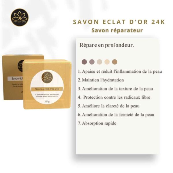 Savon éclat d'or 24 K - Peau éclatante et lumineuse
