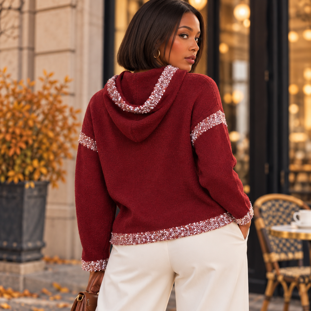 Pull à Capuche avec Détails Scintillants | Vanina Paris