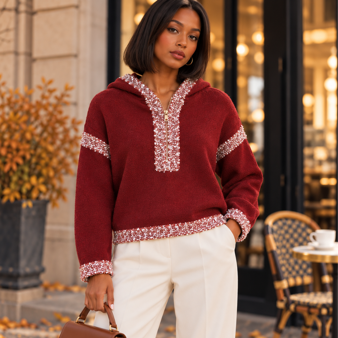 Pull à Capuche avec Détails Scintillants | Vanina Paris